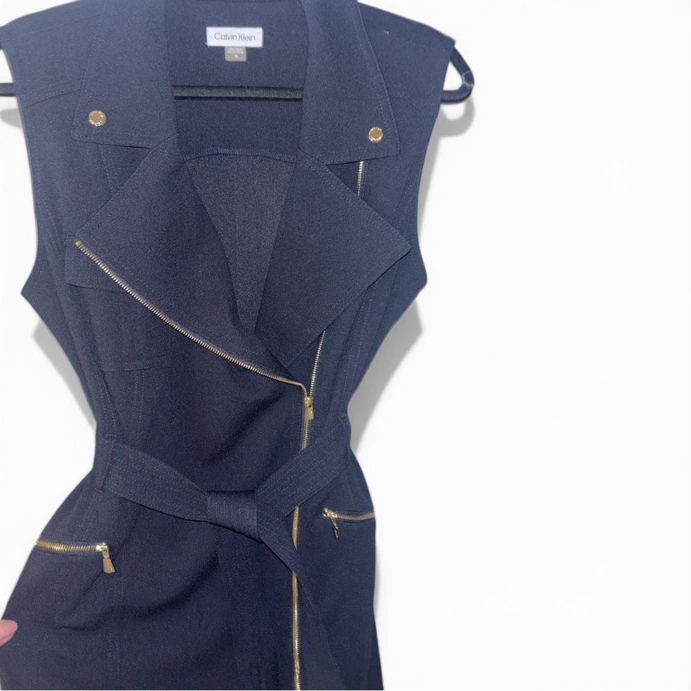 Calvin Klein Black Dress with Branded Ribbon Detail - Picture 15 of 16